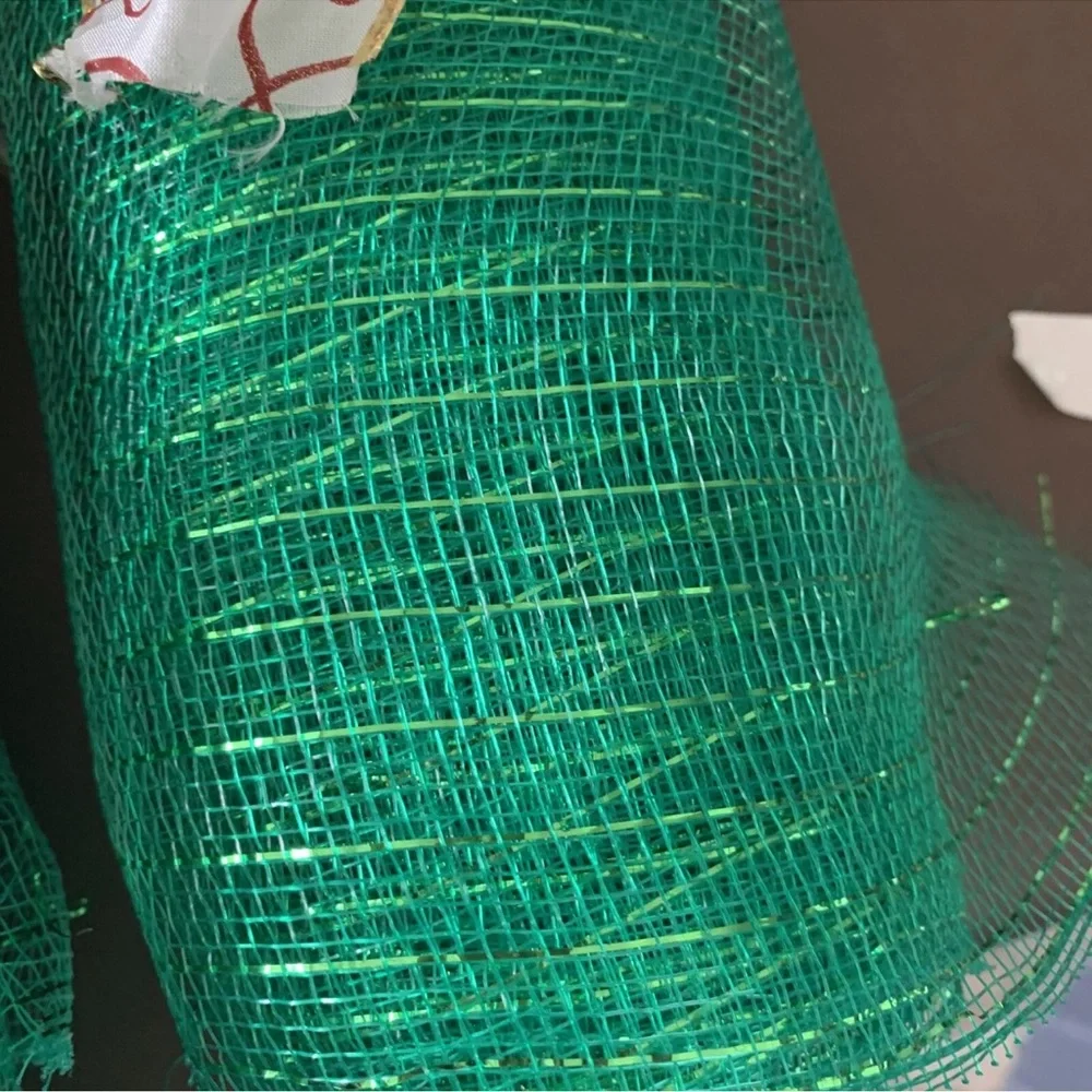 Green Decorative Mesh with Ribbon
